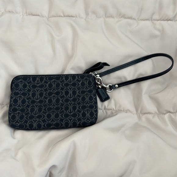 Black Coach Logo wristlet - Picture 3 of 5